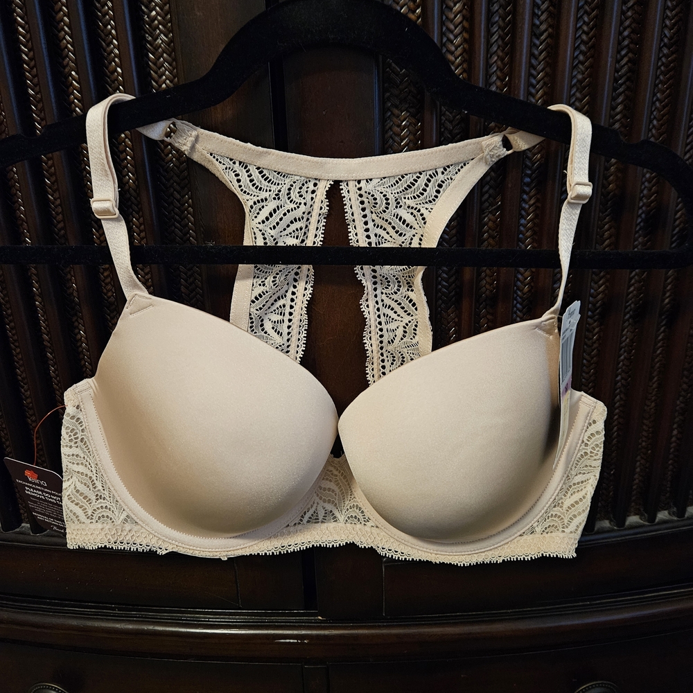 Paramour Lace Trim Beige Bra
